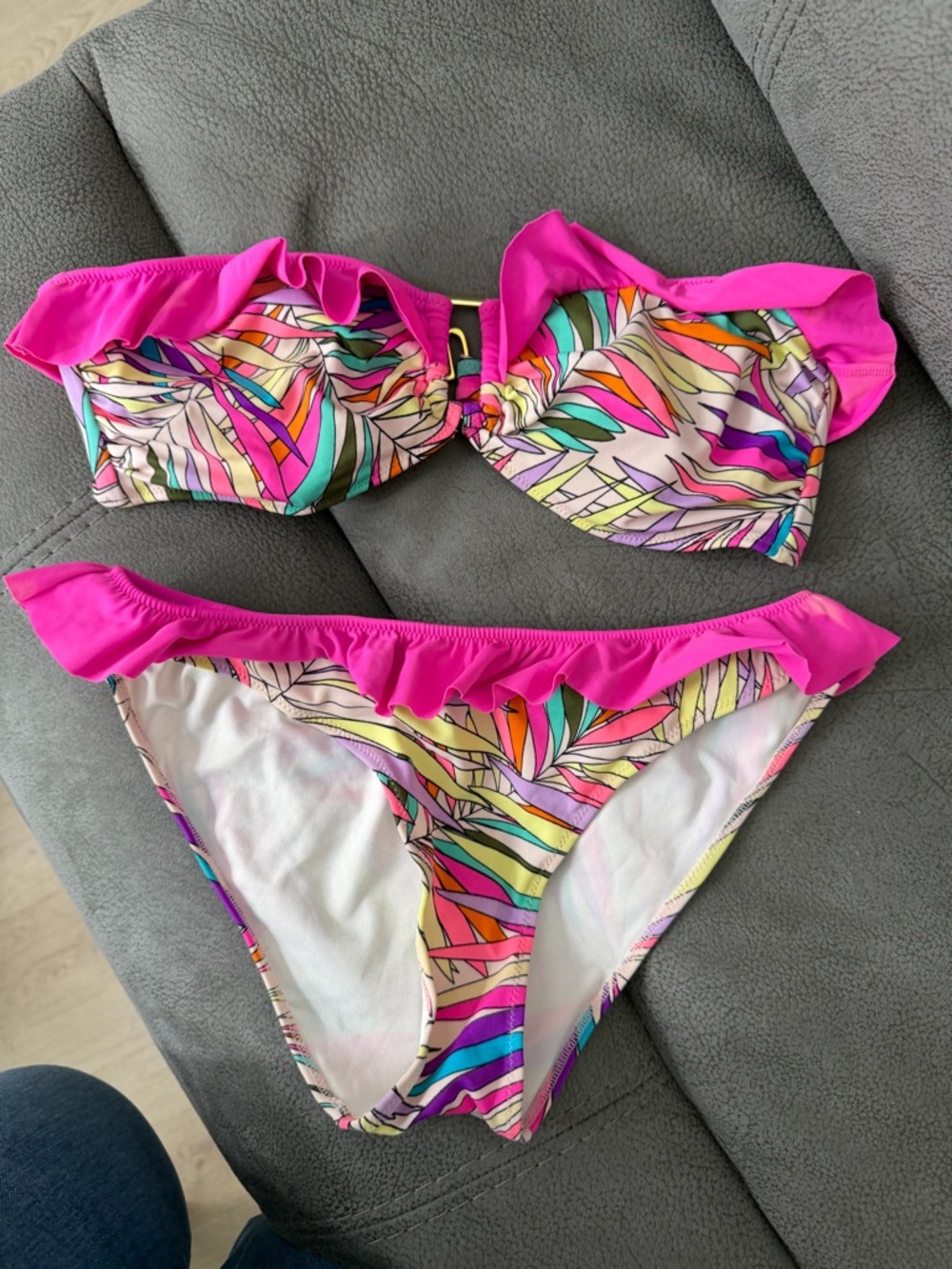 Victoria's Secret Hot Pink Trim Tropical Bikini